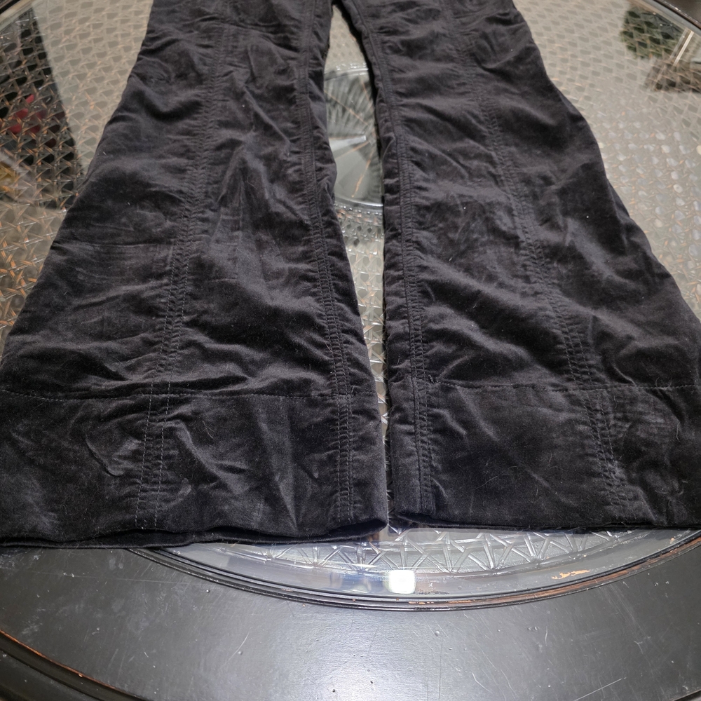 Pilcro and the Letterpress Black Velvet Flare Overalls Romper Jumper Pockets - Picture 11 of 11